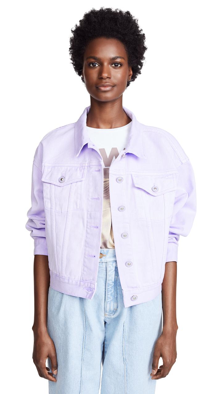Pushbutton Violet Denim Jacket