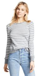 Enza Costa Cashmere Stripe Cropped Sweater