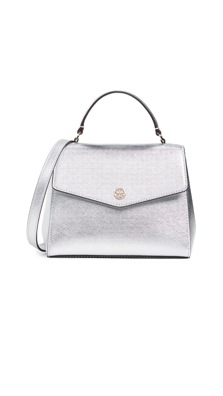 Tory Burch Robinson Metallic Small Top Handle Satchel