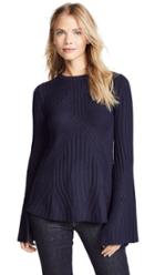 Autumn Cashmere Full Fashion Rib With Bell Sleeve