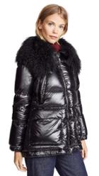 Add Down Down Jacket With Fur Border