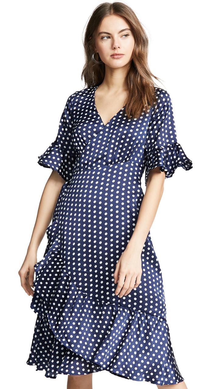 Line Dot Elsie Ruffle Wrap Dress