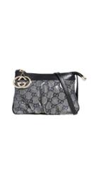 What Goes Around Comes Around Gucci Black Crystal Canvas Mini Messenger Bag