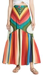 Farm Rio Rainbow Stripe Maxi Skirt
