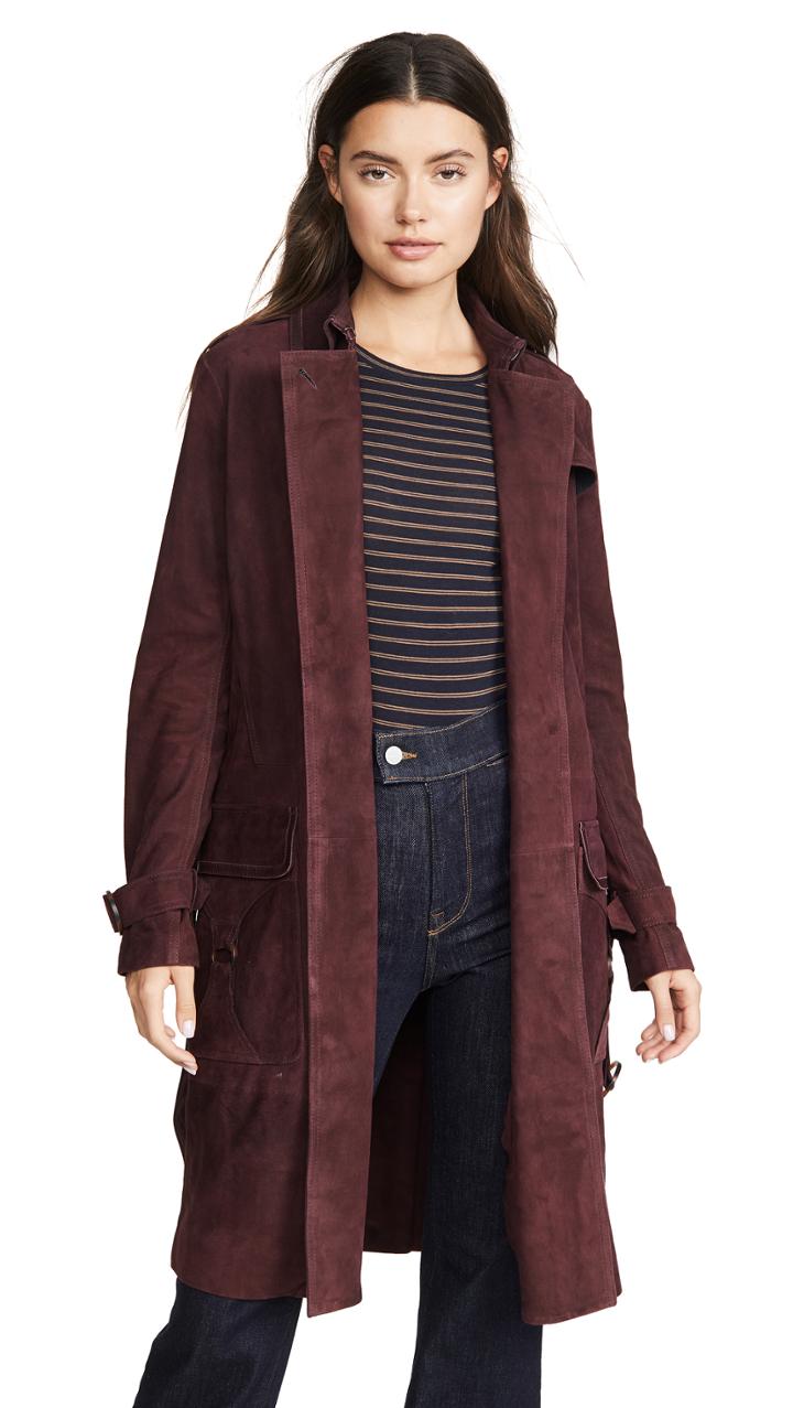 Victoria Victoria Beckham Suede Trench Coat