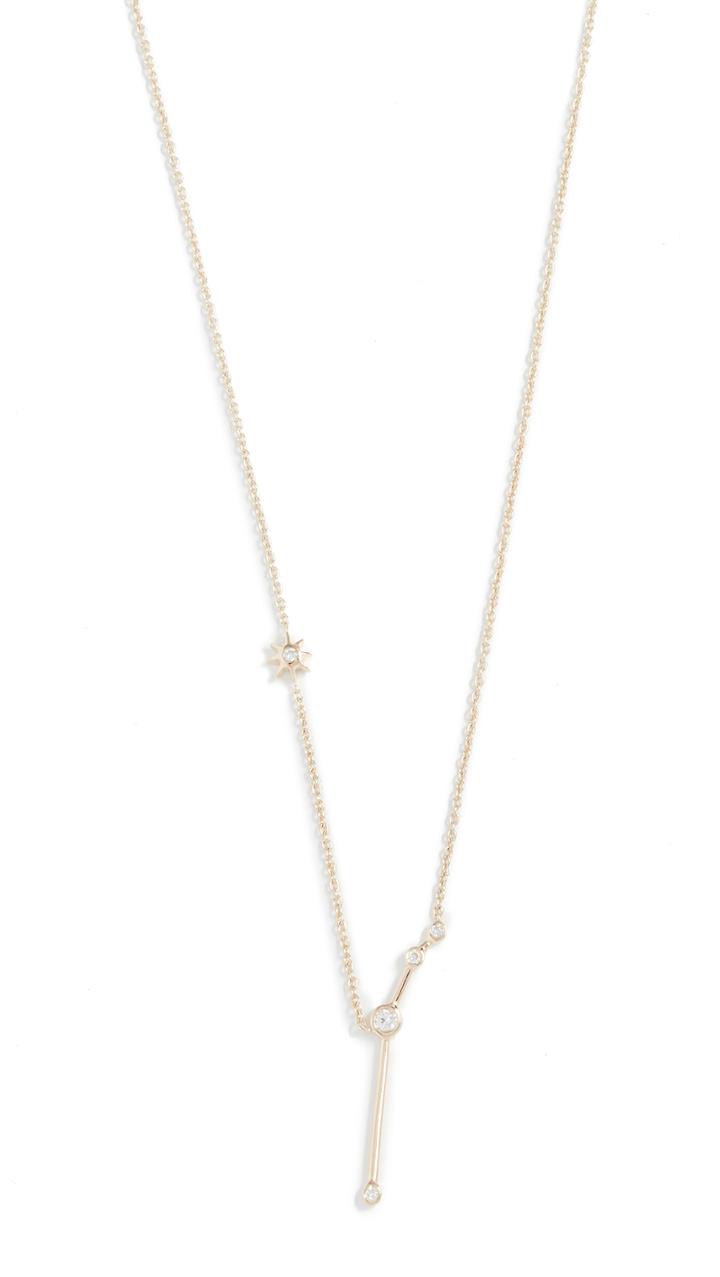 Lulu Frost 14k Gold Aries Necklace With White Diamonds