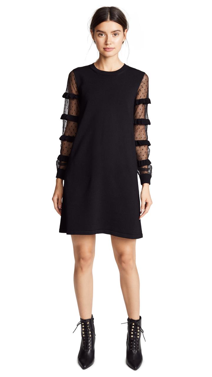 Red Valentino Sheered Sleeve Dress