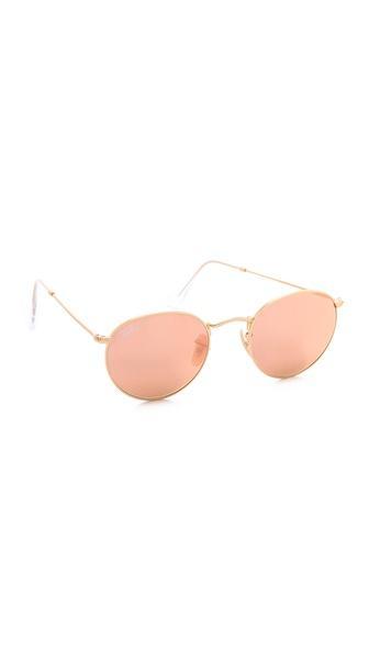 Ray-ban Icons Mirrored Sunglasses - Matte Gold/brown Mirror Pink