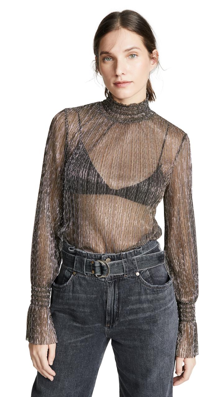 L Agence Paola Turtleneck Blouse