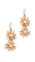 Oscar De La Renta Classic Swarovski Crystal Pearl Starburst Earrings