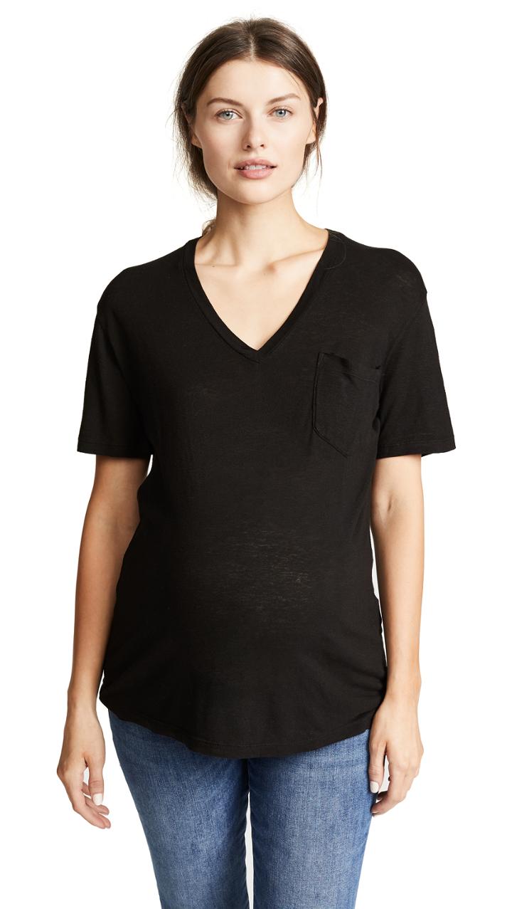 Monrow Maternity V Pocket Tee
