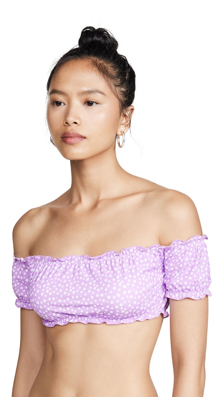Charlie Holiday Daisy Crop Bikini Top