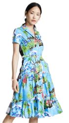 Stella Jean Tropical Gingham Shirtdress