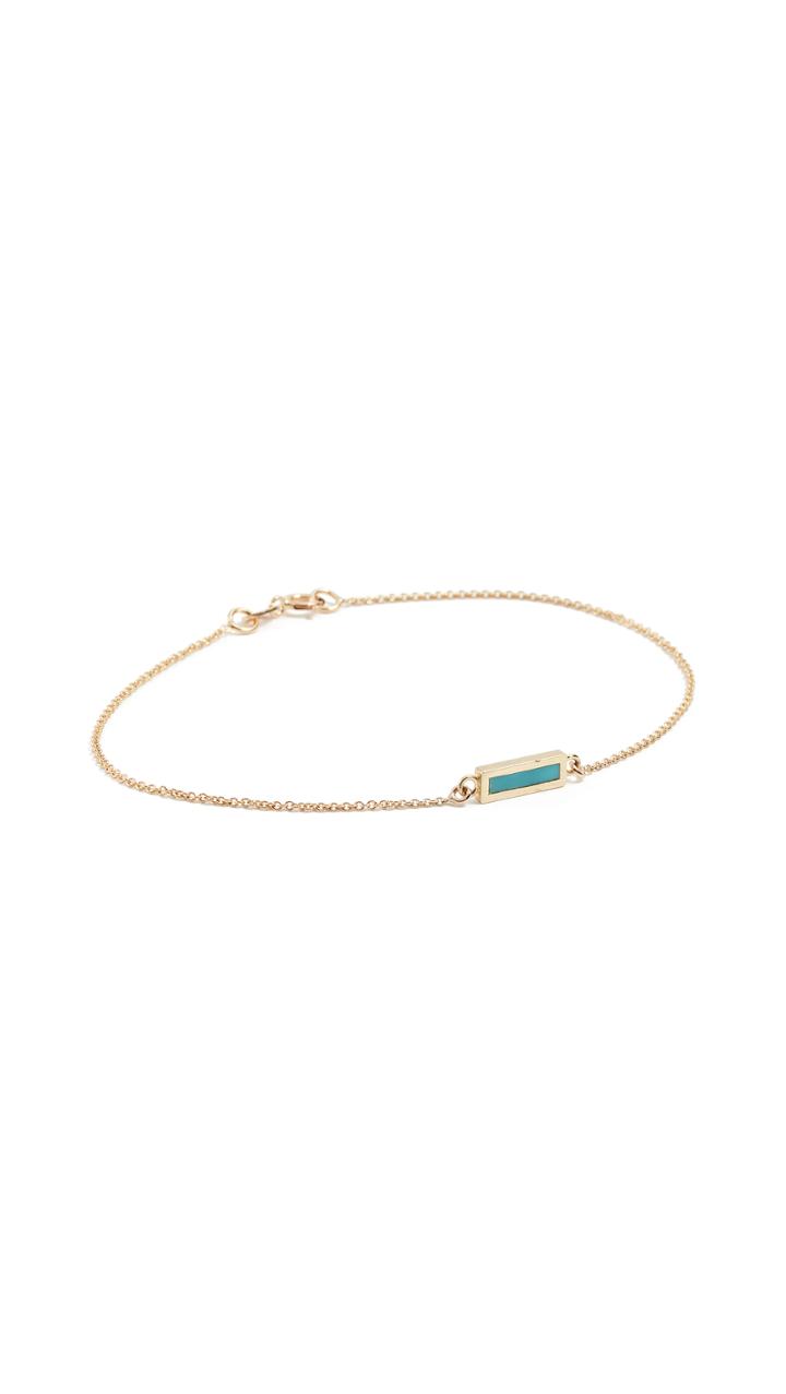 Jennifer Meyer Jewelry 18k Gold Inlay Short Bar Bracelet