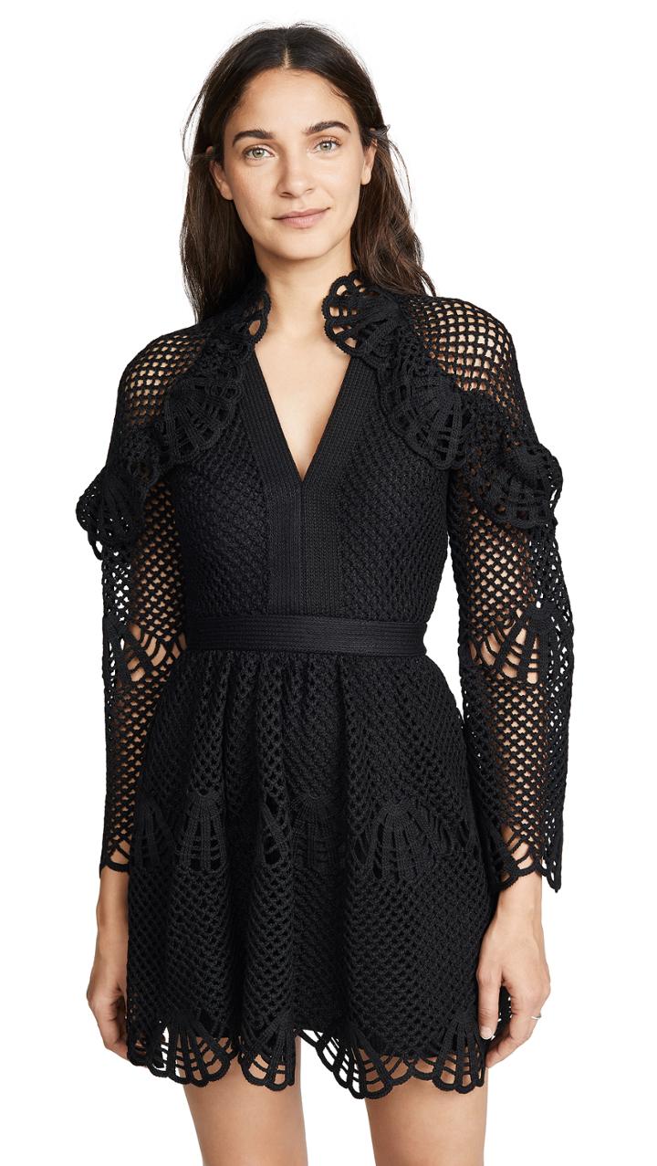 Self Portrait Crochet Mini Dress