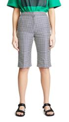 Pushbutton Houndstooth Trouser Shorts