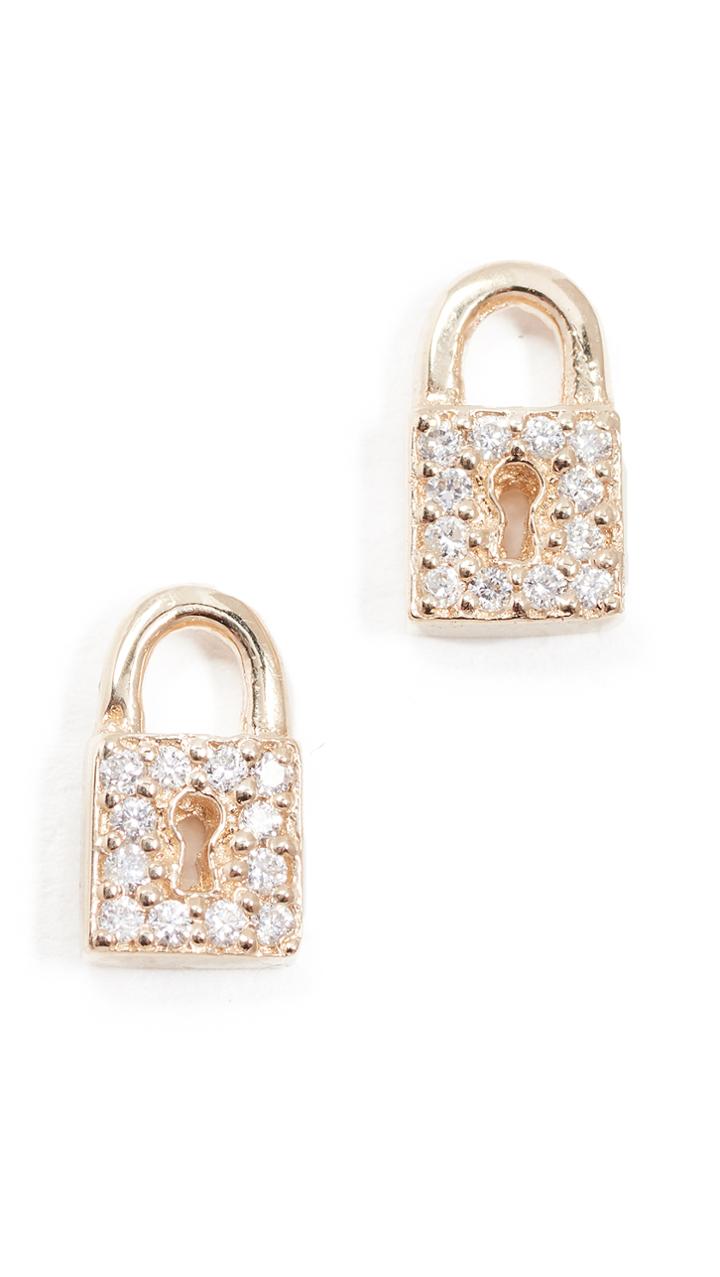 Sydney Evan Small Key Hole Lock Studs