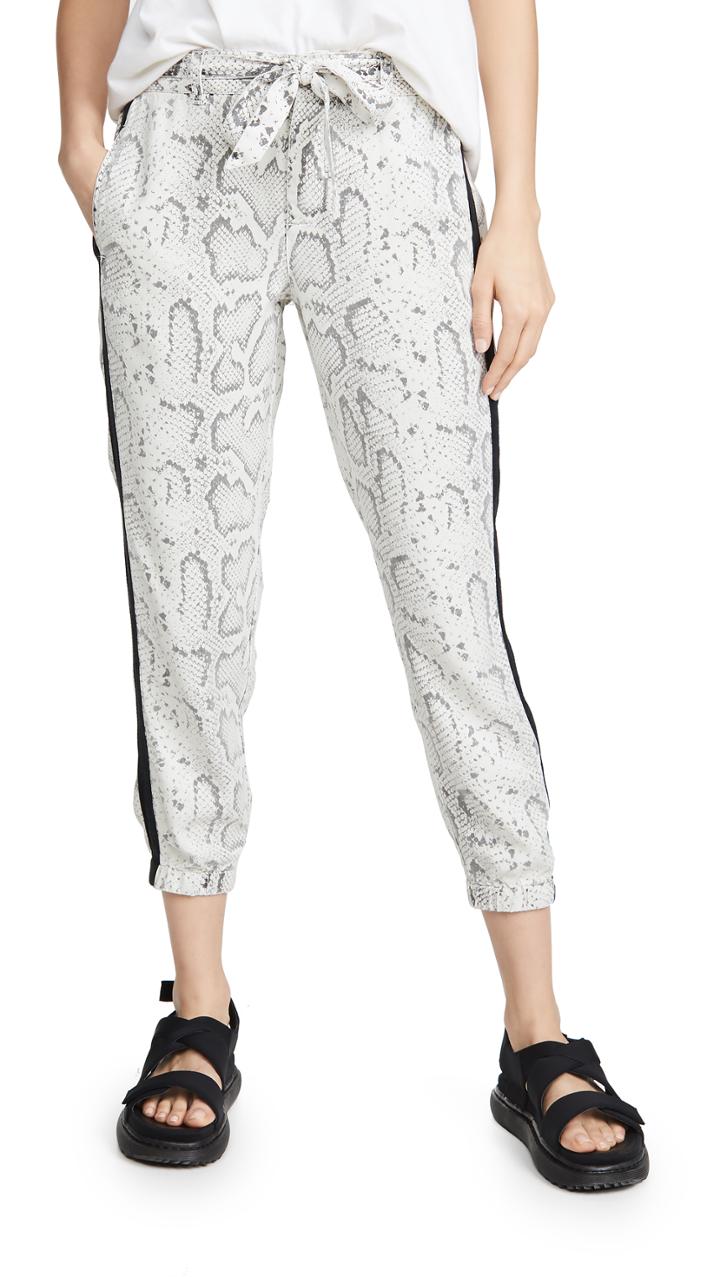Pam Gela Snake Print Tie Pants