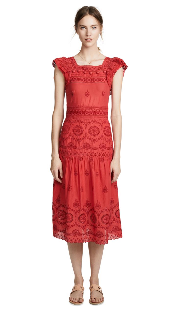 Rebecca Taylor Open Shoulder Lemon Dress