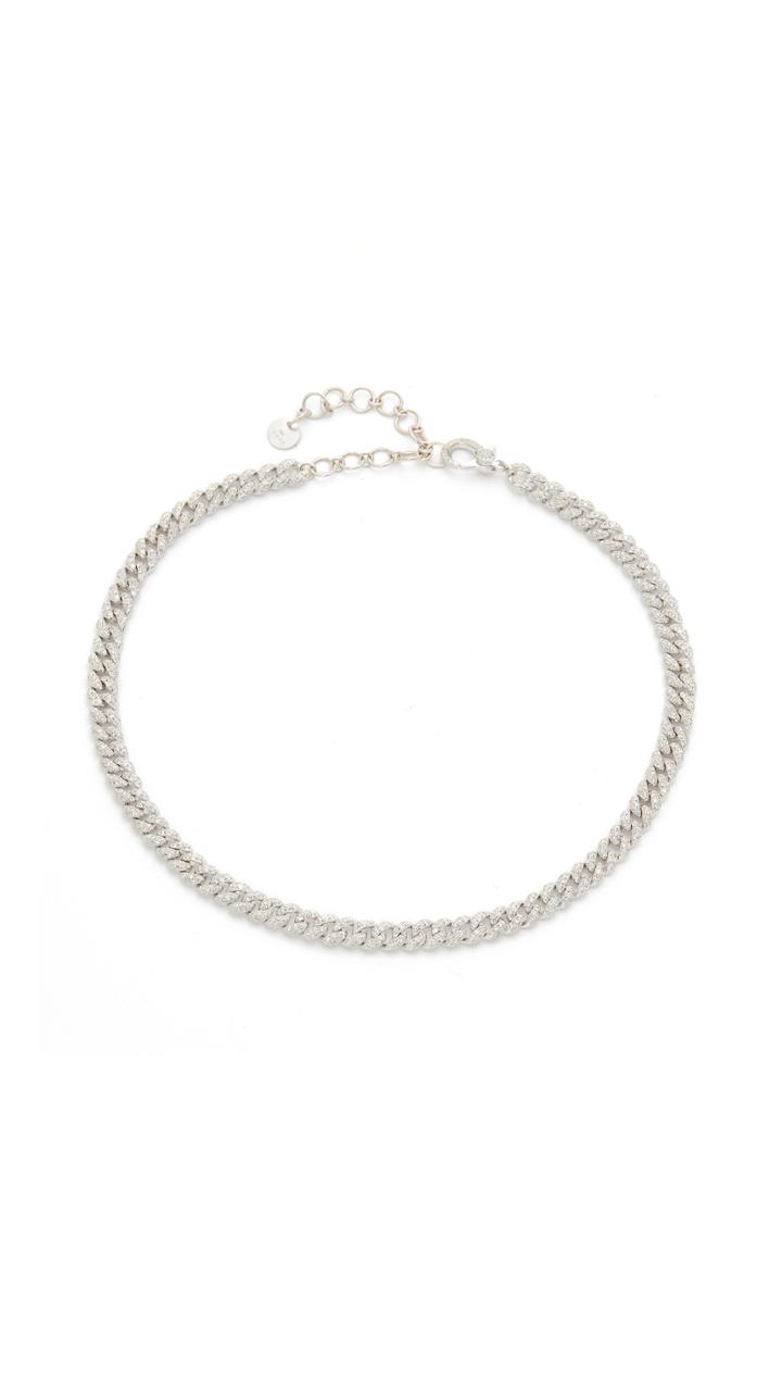 Shay Mini Pave Link 18k Gold Choker Necklace