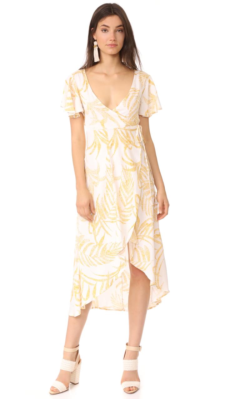 Minkpink Paradise Waterfall Wrap Dress