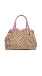 What Goes Around Comes Around Gucci Funk Pink Canvas Sukey Bag