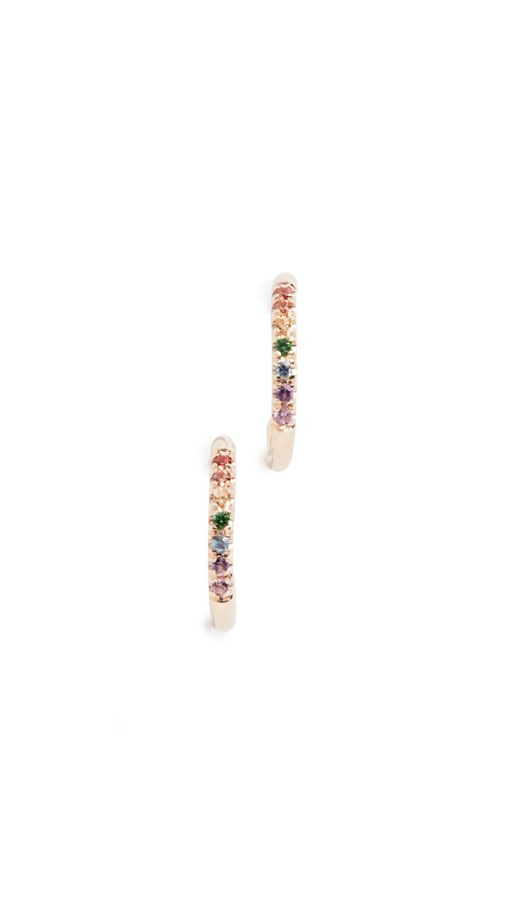 Zoe Chicco 14k Huggie Rainbow Hoop Earrings
