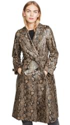 Frame Embossed Python Trench