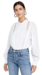 Frame Lace Button Front Top