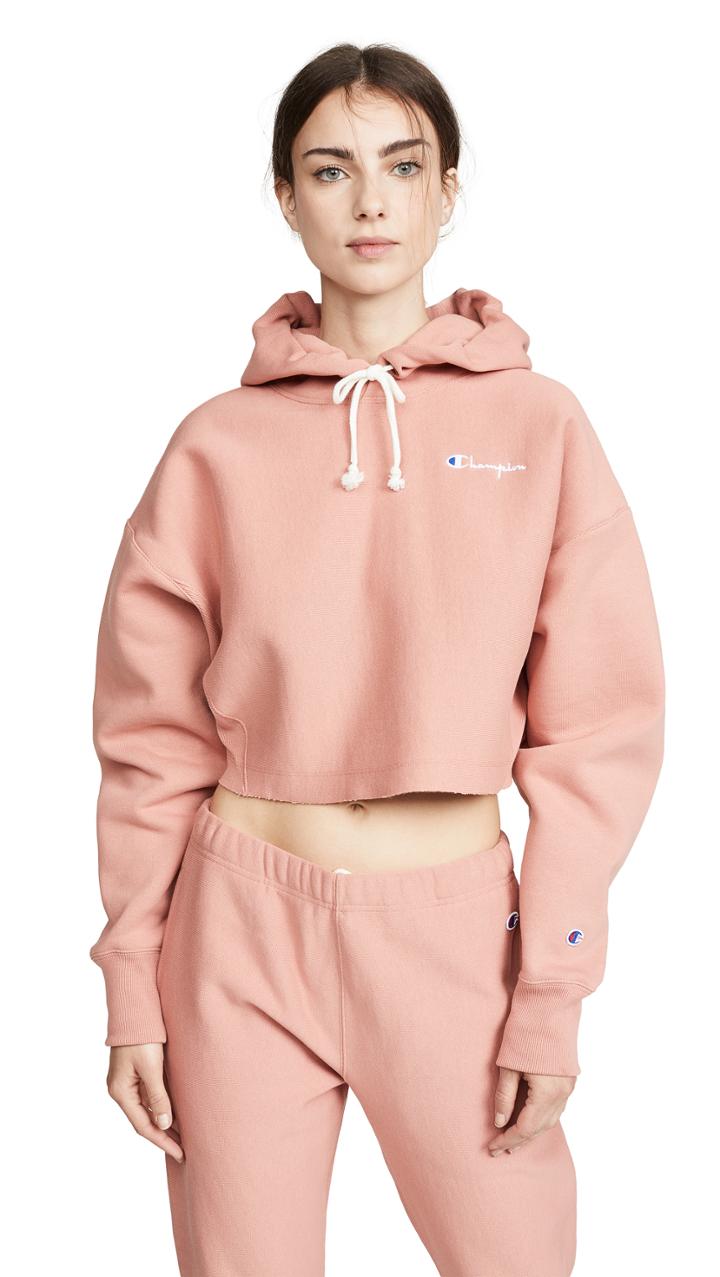 Champion Premium Reverse Weave Cropped Hooded Sweatshirt