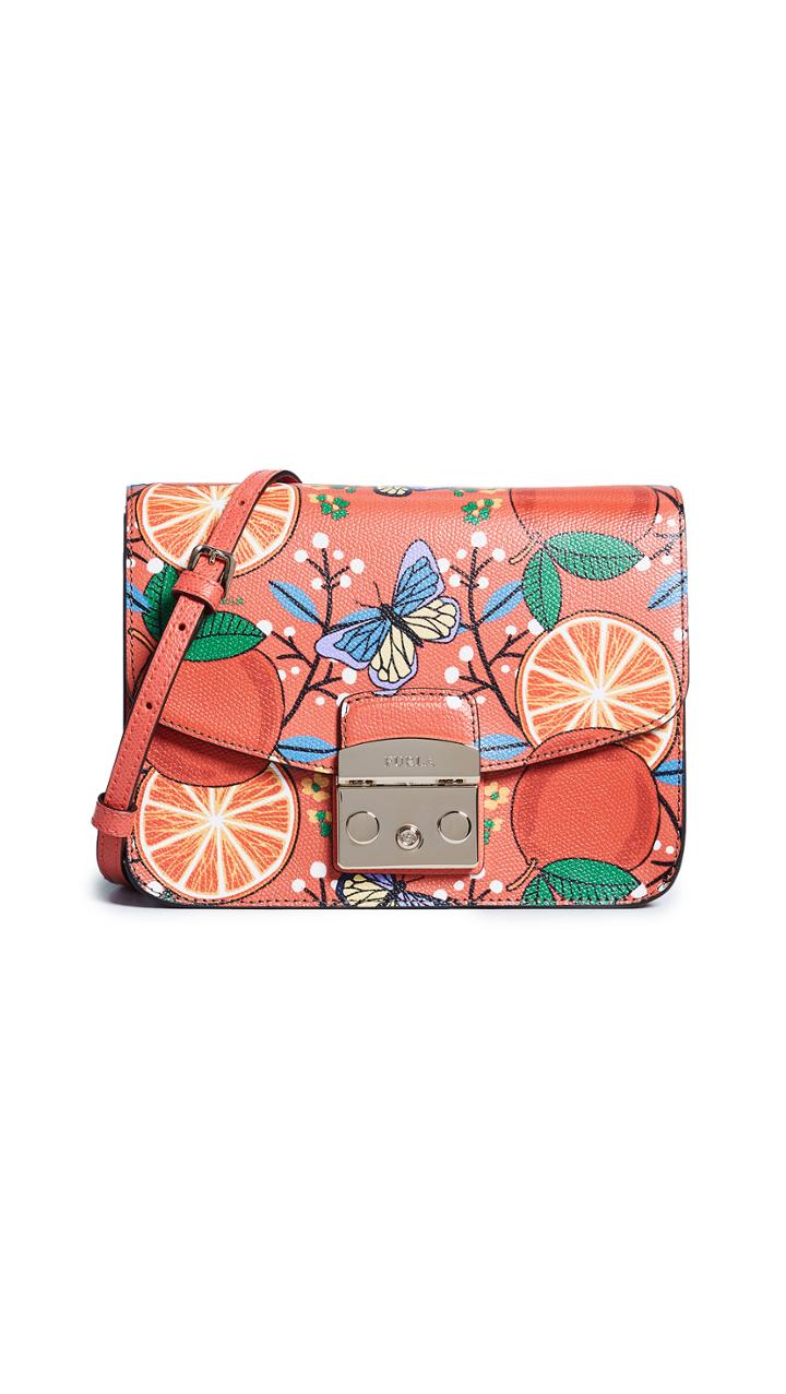 Furla Metropolis Small Orange Cross Body Bag