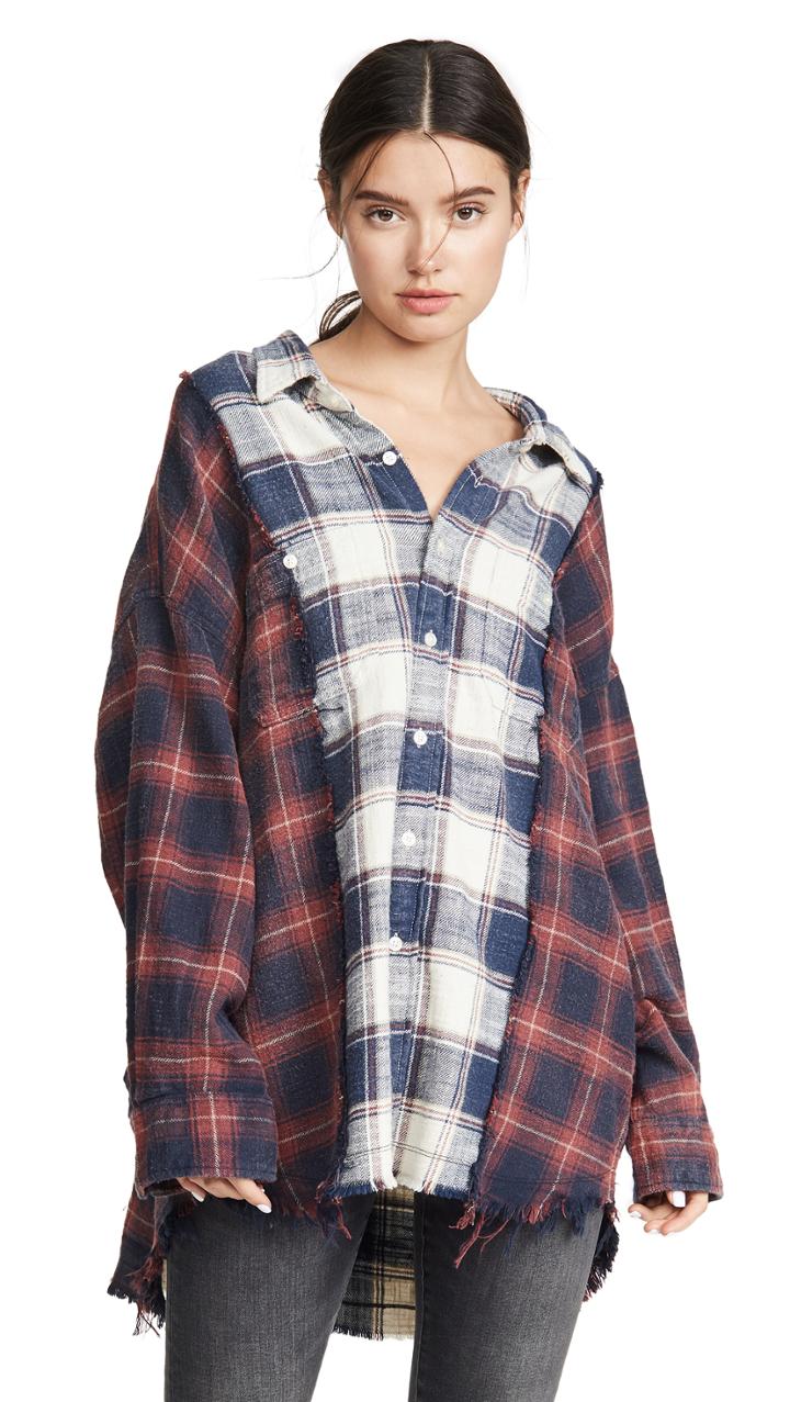 R13 Drop Neck Combo Workshirt
