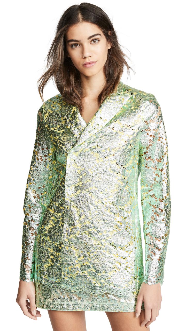 Jourden Metallic Lame Lace Blazer