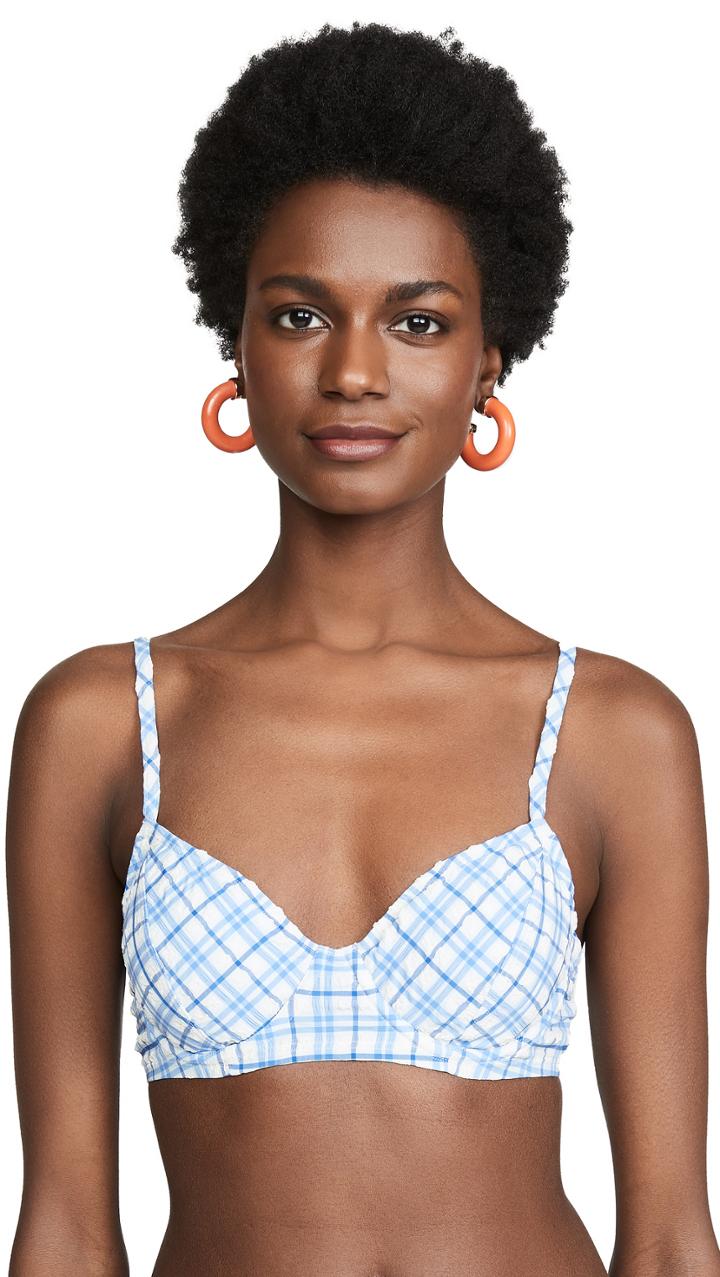 Tory Burch Plaid Underwire Bikini Top