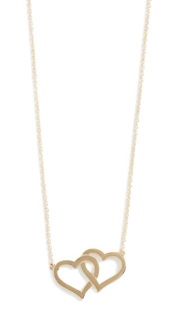 Jennifer Meyer Jewelry 18k Interlocking Open Heart Necklace