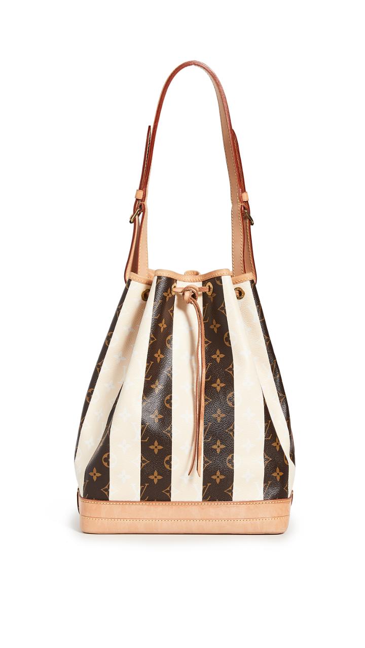What Goes Around Comes Around Louis Vuitton Cream Rayures Bucket Bag