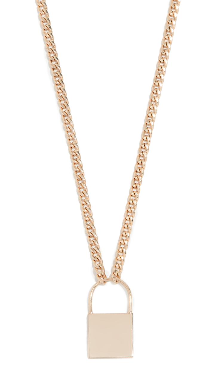 Zoe Chicco 14k Gold Large Padlock Necklace