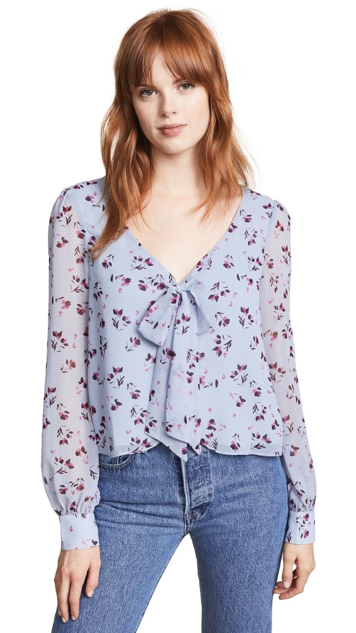 Wayf Pembrook Tie Front Blouse