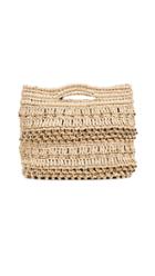 Caterina Bertini Woven Clutch With Polished Beads