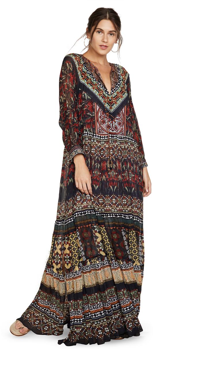 Camilla Long Gathered Panel Dress