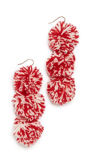 Misa Pom Pom Drop Earrings