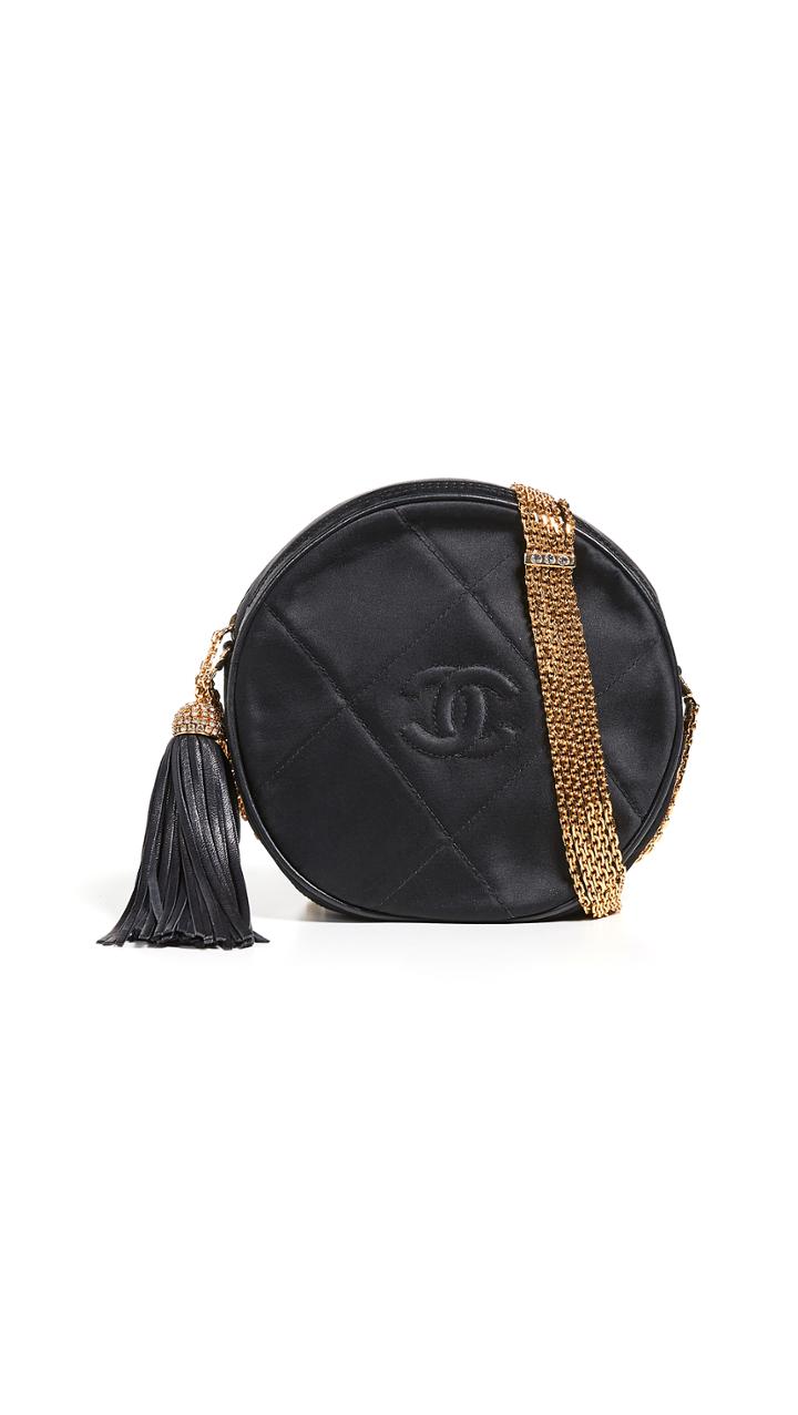 What Goes Around Comes Around Chanel Black Satin Cc Mini Bag