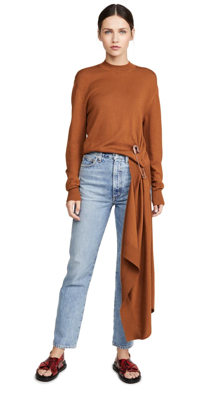 Monse Asymmetric Pin Crew Neck