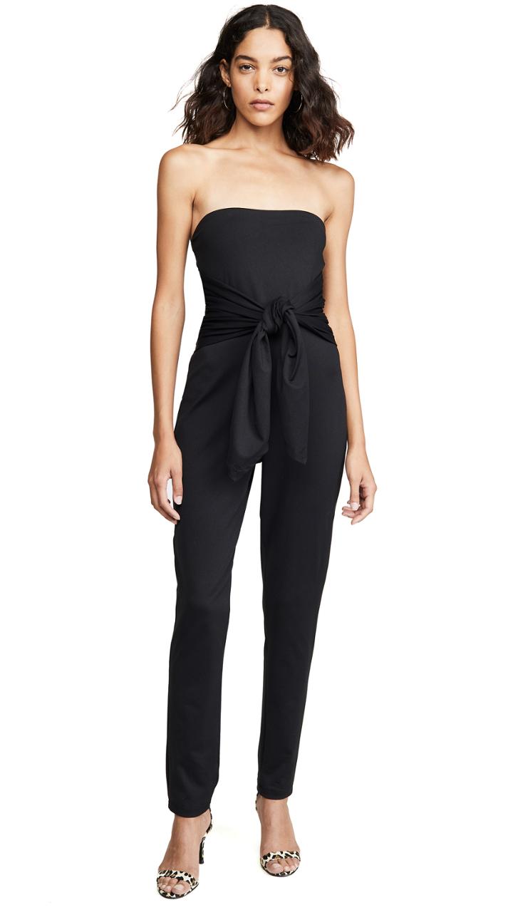 Susana Monaco Strapless Tie Waist Jumpsuit