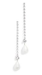 Kenneth Jay Lane Linear Crystal Imitation Pearl Drop Earrings