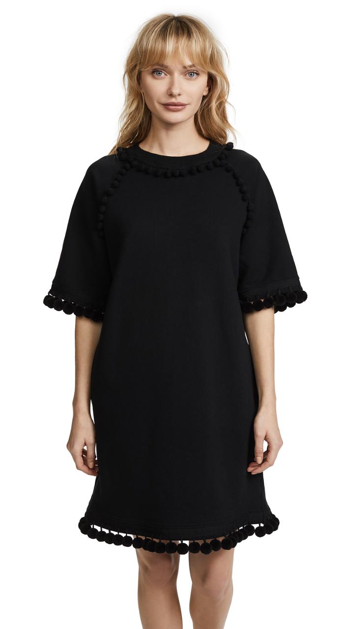 Marc Jacobs Sweatshirt Dress With Pom Poms