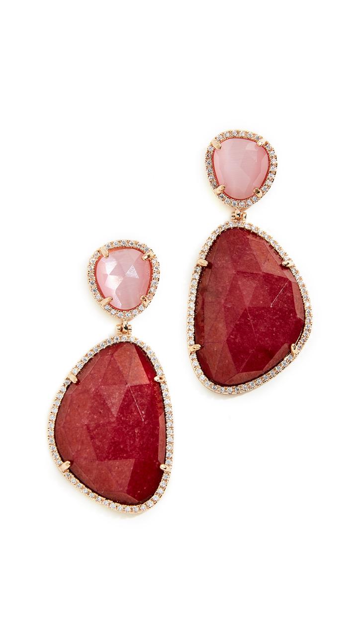 Stella Ruby Dyed Jade Earrings