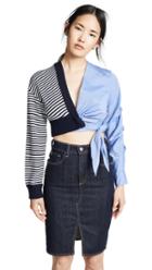 Jonathan Simkhai Knit Oxford Wrap Top