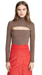 A W A K E Mode Gingham Mailbox Turtleneck Top