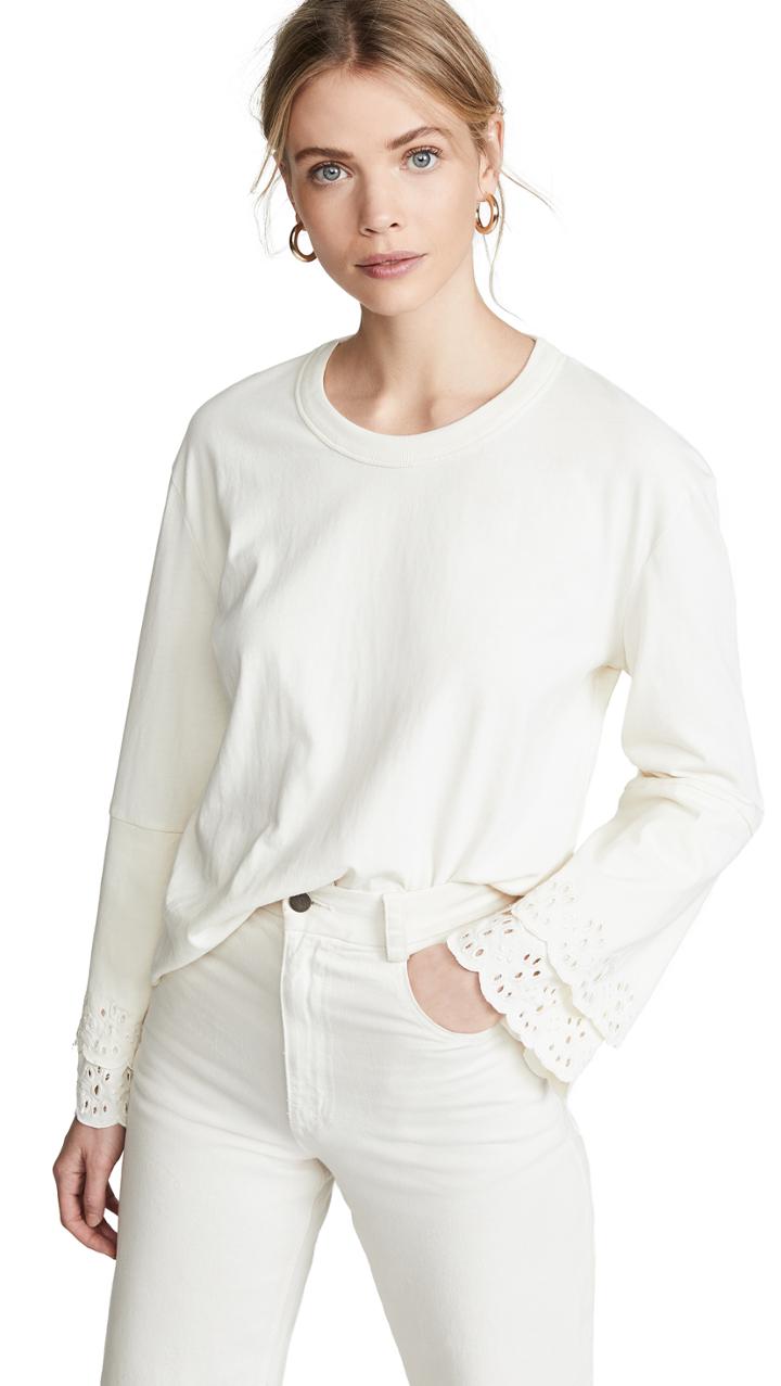 Madewell Eyelet Embroidered Tier Sleeve Tee